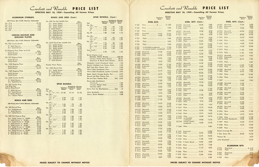 Lot52-Crockett Bit & Spur Catalog